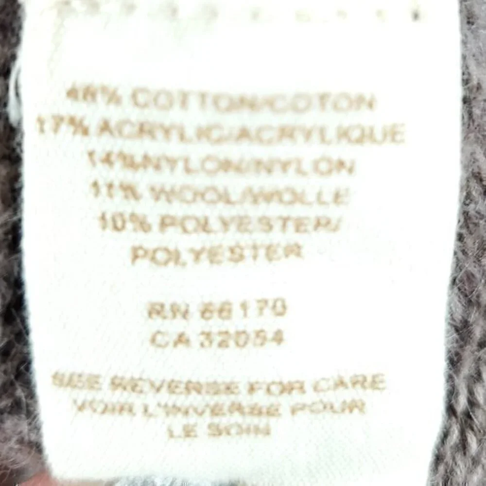 *Repair* Free People Oversized Ribbed Knit Open Cardigan S Blackberry Heather